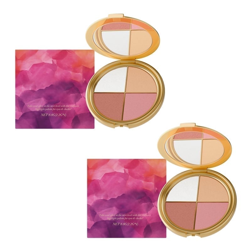 Alt-i-en highlighter, øjenskygge & blush palette