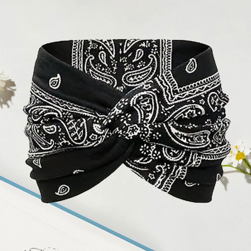 Printed cross yoga headband