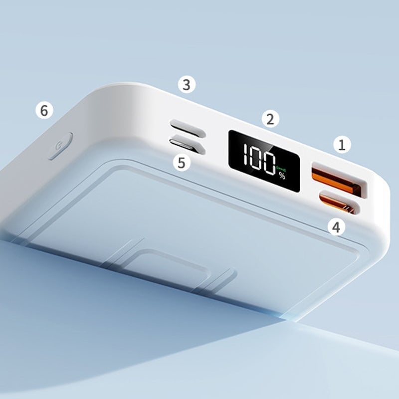 Bærbar magnetisk powerbank med trådløs opladning