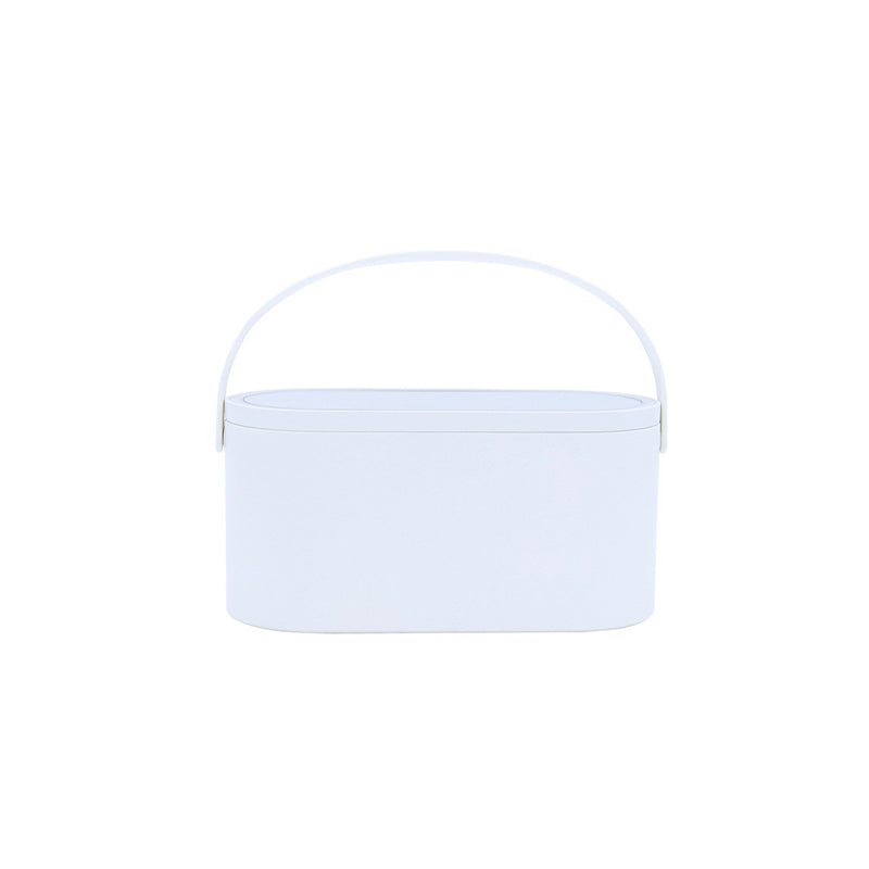 LED-belyst makeupspejl med opbevaring