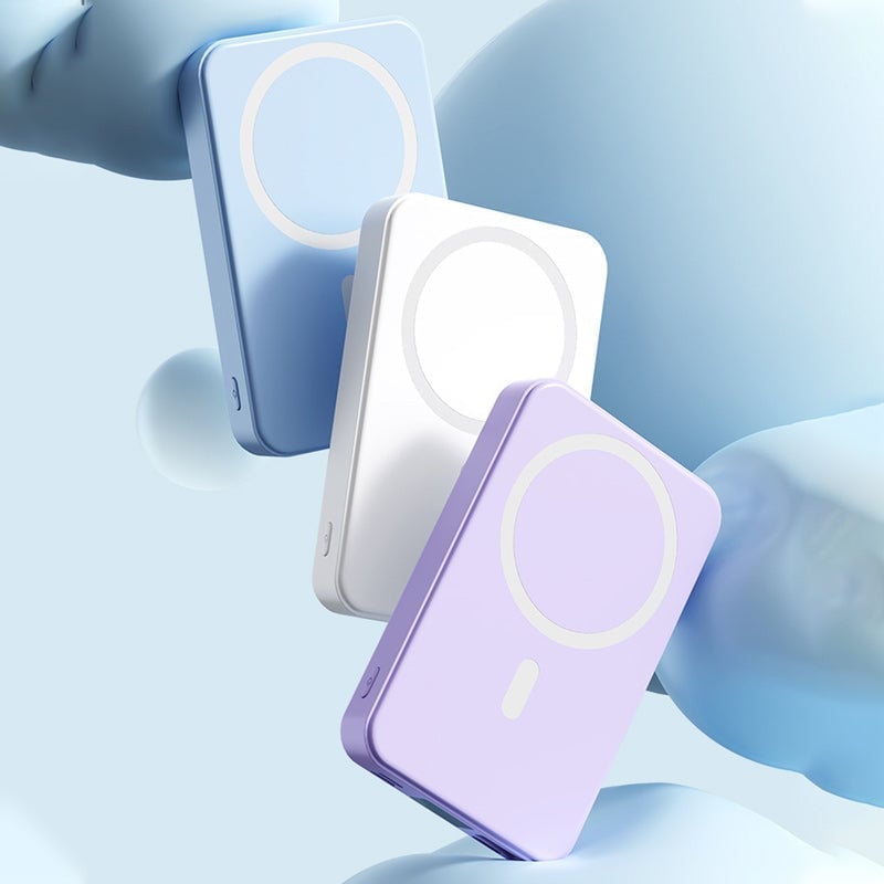 Bærbar magnetisk powerbank med trådløs opladning