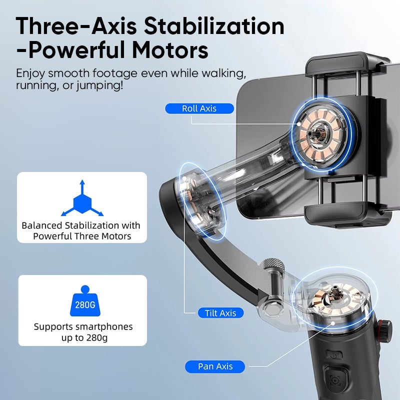 Smart 3-akset Gimbal stabilisator med AI Tracking – Professionelt Videooptagelsesværktøj