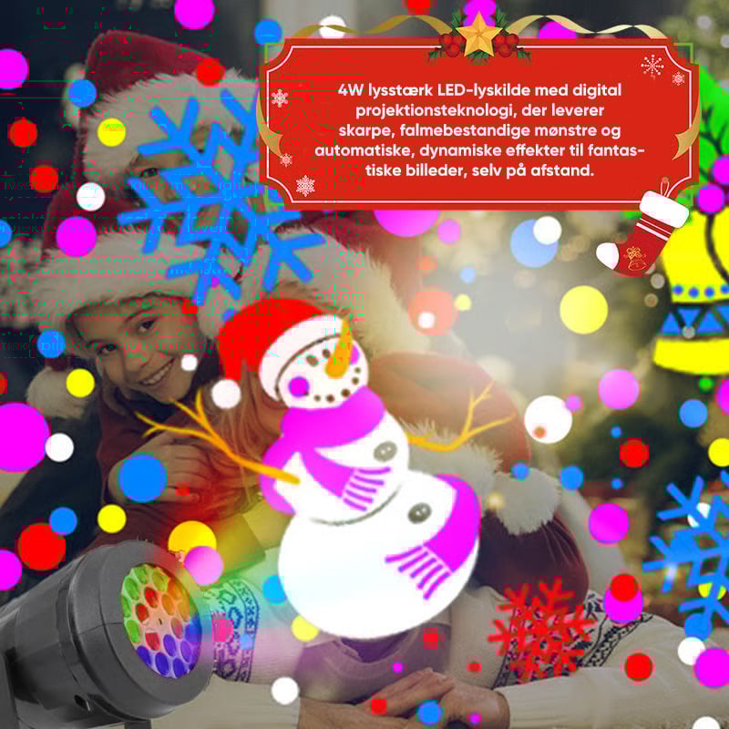 Projektorlampe med julemotiver