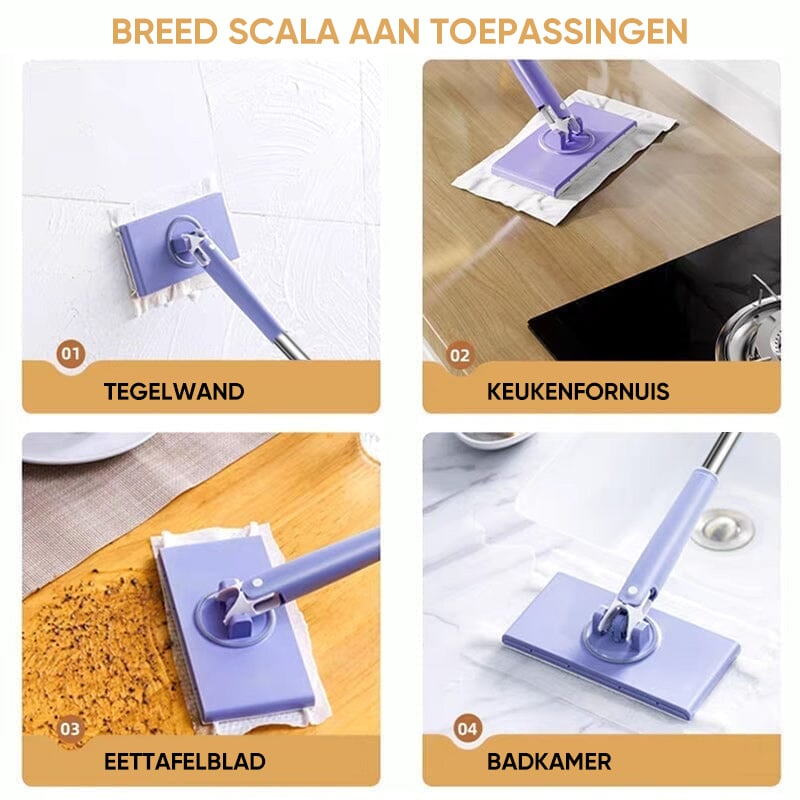 Handige mini-mop met doekwisselfunctie