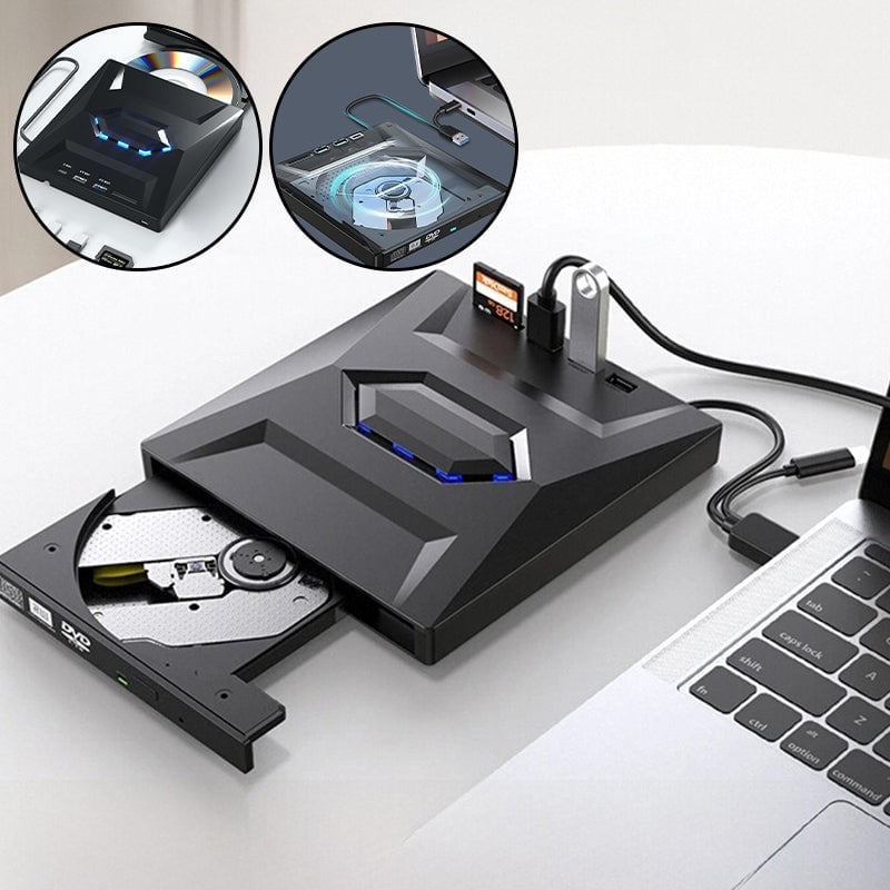 7-i-1 Eksternt USB DVD drev & Blu-ray afspiller
