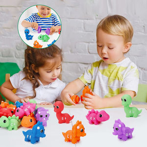 Alfabet matchende legetøjsdinosaurer - 26 stk. Dobbeltsidet ABC-sæt