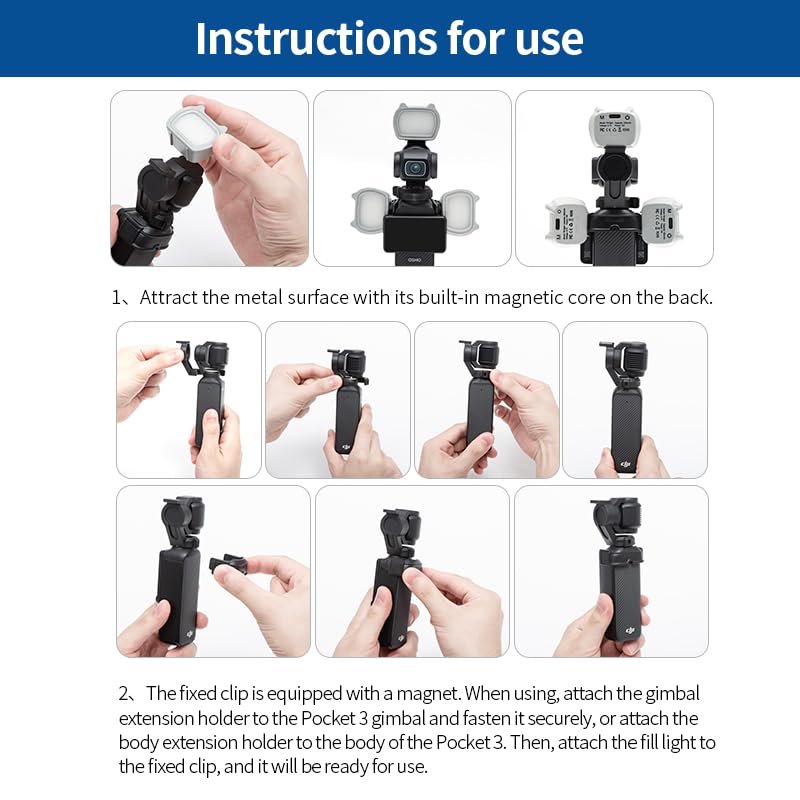Magnetisk udfyldningslys til DJI Pocket 3