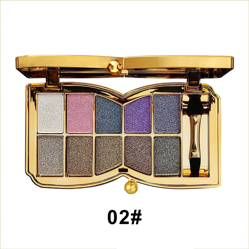 Palette med glitrende og funklende øjenskygge