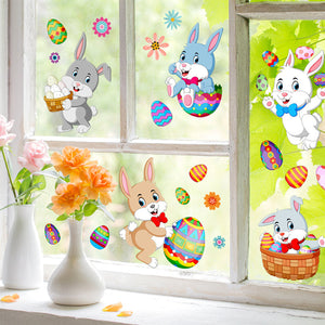 Påskehare med æg vægmærkater (2stk)