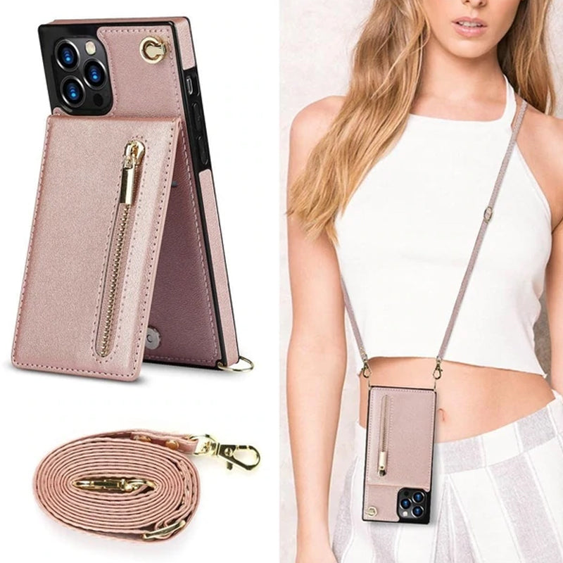 Crossbody 2 i 1 iPhone cover og pung