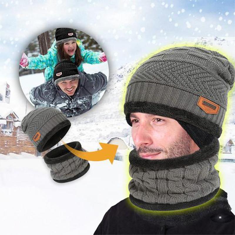Ideel rock Varm Beanie Cap med tørklæde