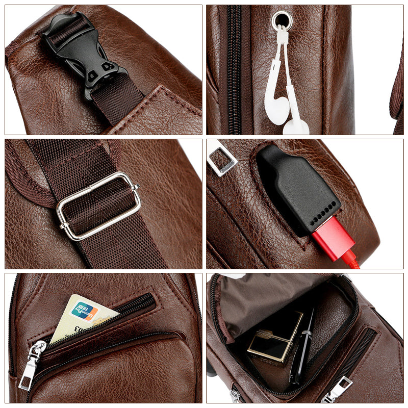 Crossbody taske med USB Port (Herre)