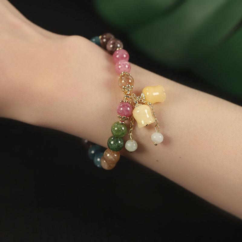 Naturfarvet turmalin armbånd