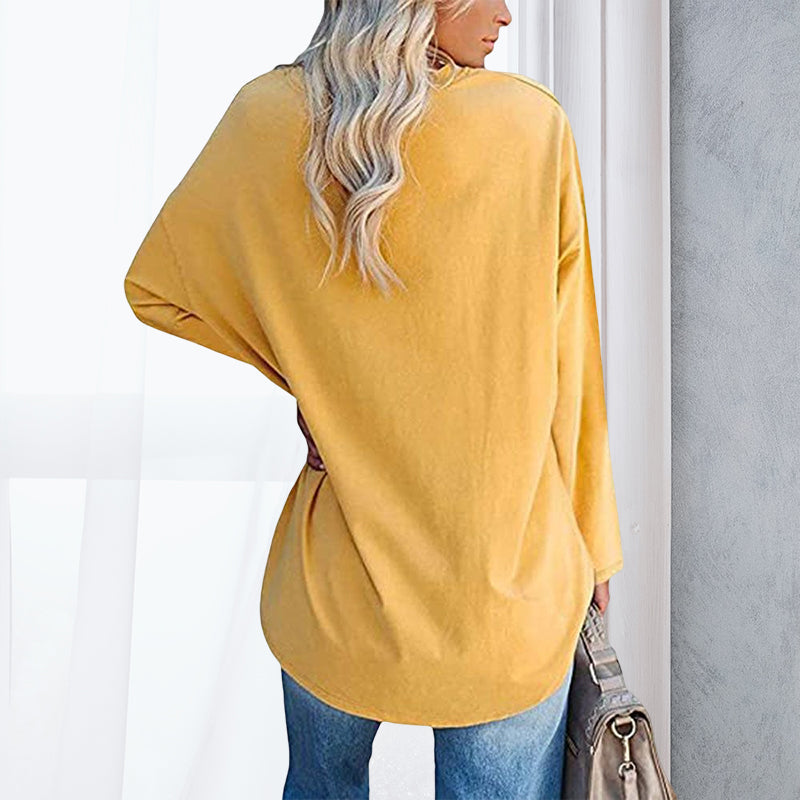 Drop Sleeve Bluse med V-udskæring