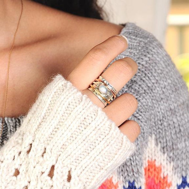 Månesten meditation ring