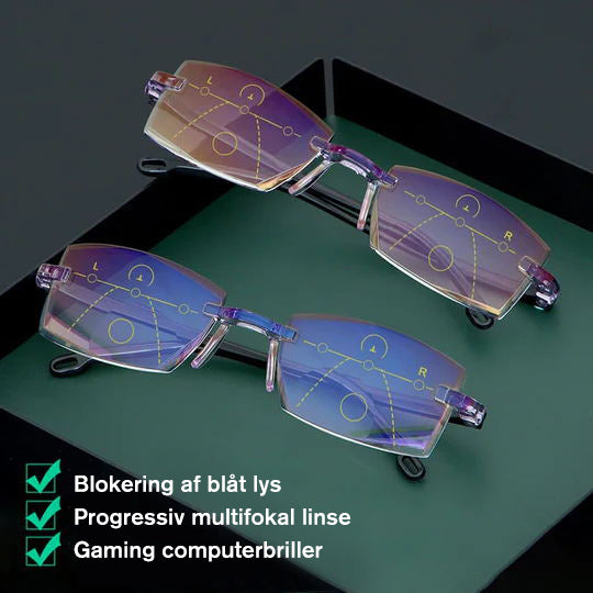 Nye Bifokale progressive, ultralette læsebriller med anti-blålys-funktion