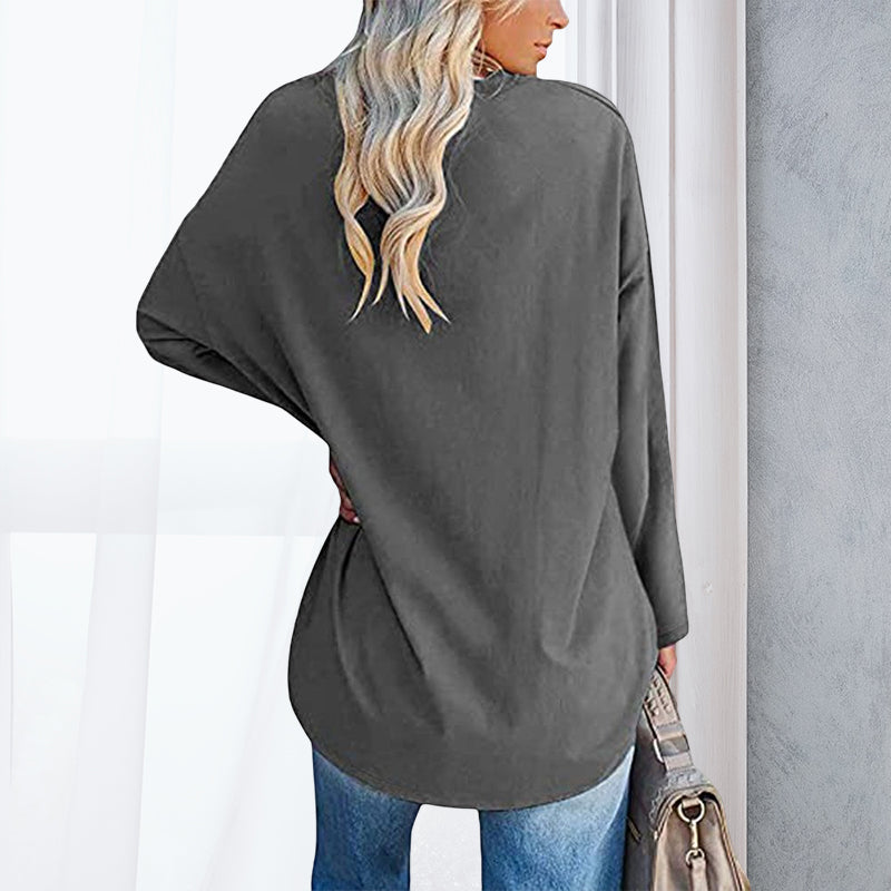 Drop Sleeve Bluse med V-udskæring