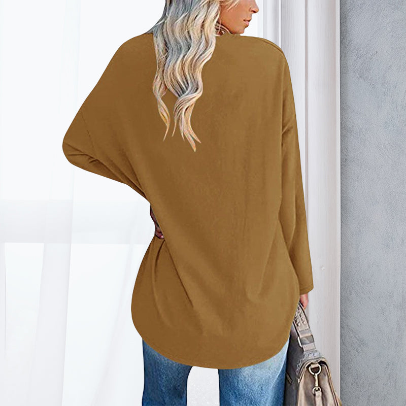 Drop Sleeve Bluse med V-udskæring