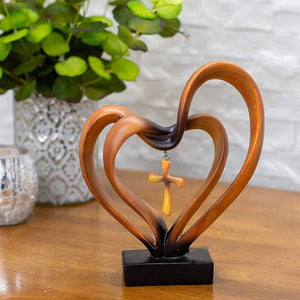 Sammenflettet hjertekors Påskedekoration