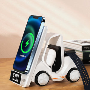 Trådløs hurtigoplader til skrivebordet i gaffeltruck motiv