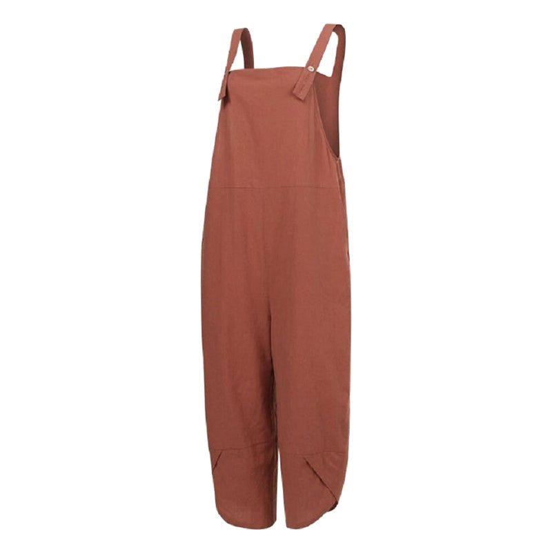 Ensfarvet afslappet jumpsuit (Dame)