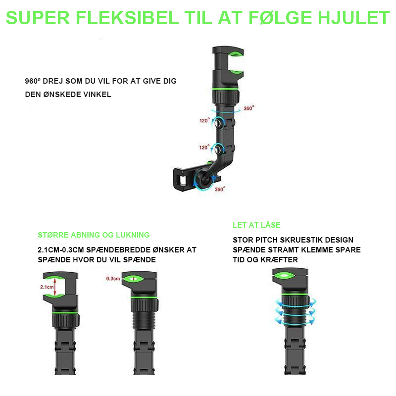 Multifunktionel telefonholder til bakspejl