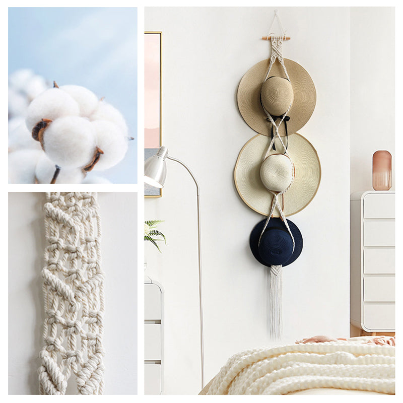 Dekorative håndlavede vægbeslag til hatte i BoHo-stil