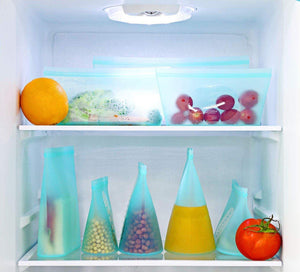 Genanvendelige silikone fødevareopbevaringsposer