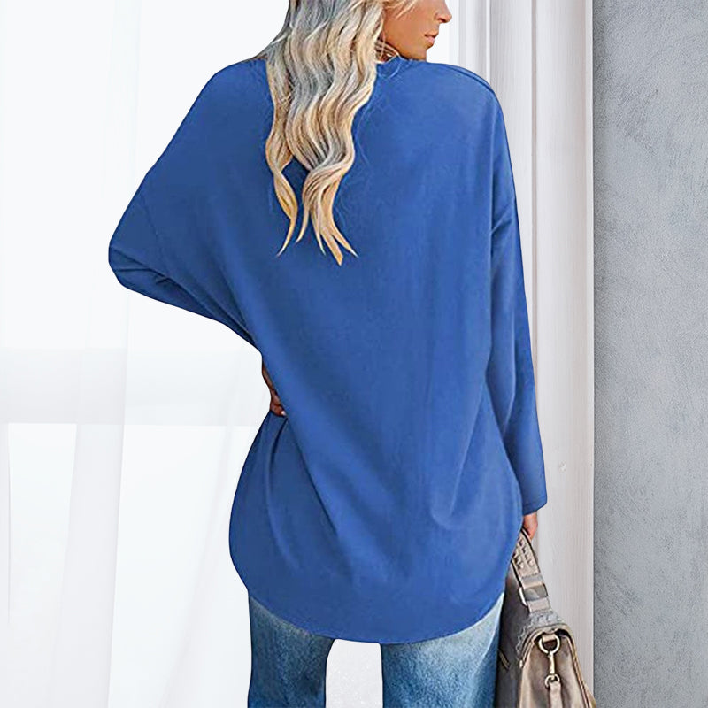 Drop Sleeve Bluse med V-udskæring