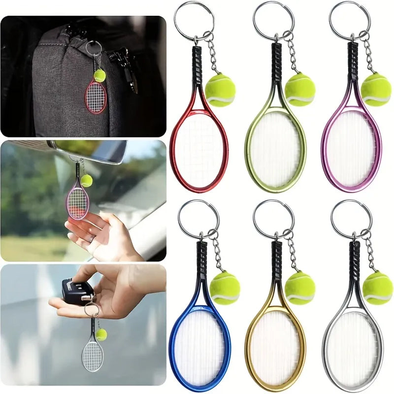 Mini tennisketcher nøglering