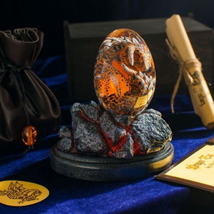 Dekorationsæg i Drage- og Lavamotiv