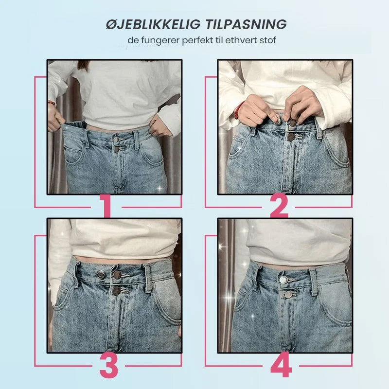 Justerbare knapper til Jeans med trådfri installation