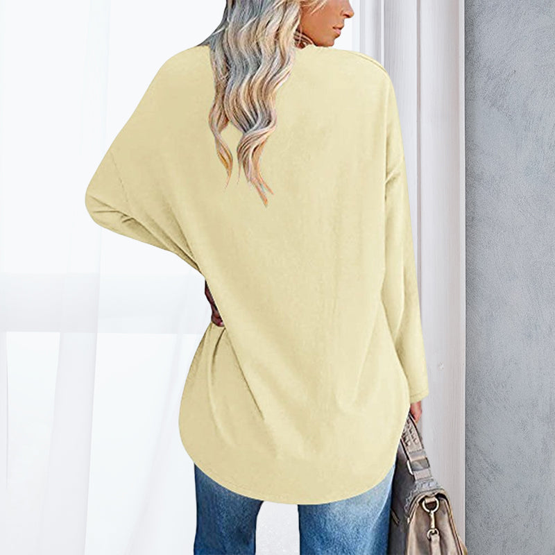 Drop Sleeve Bluse med V-udskæring