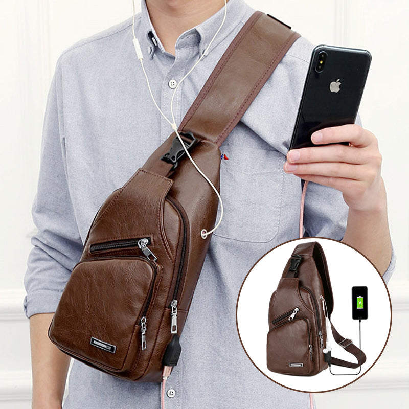 Crossbody taske med USB Port (Herre)