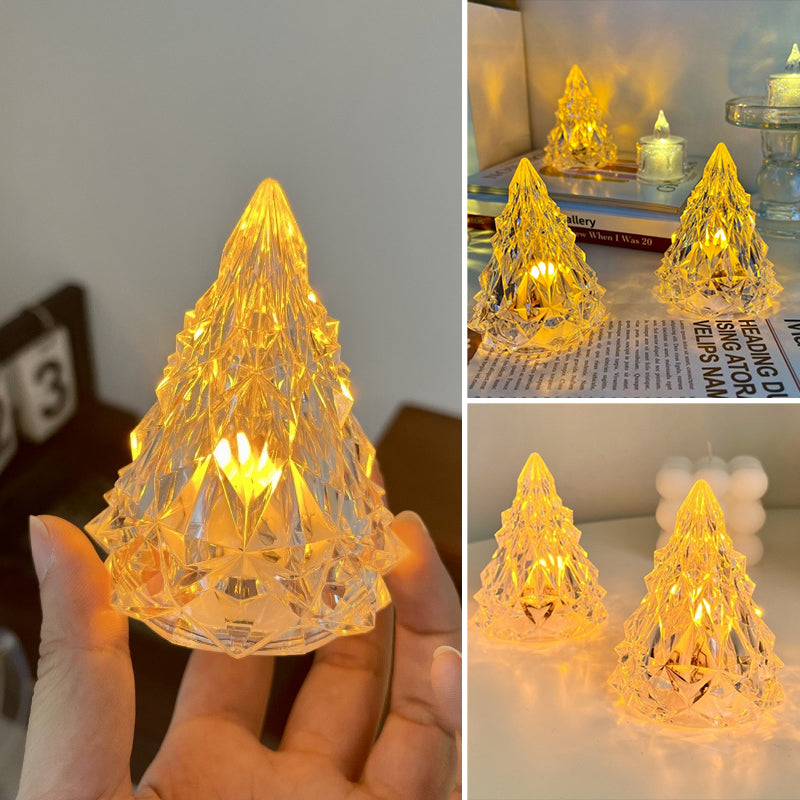 Mini LED Krystaljuletræs nattelampe