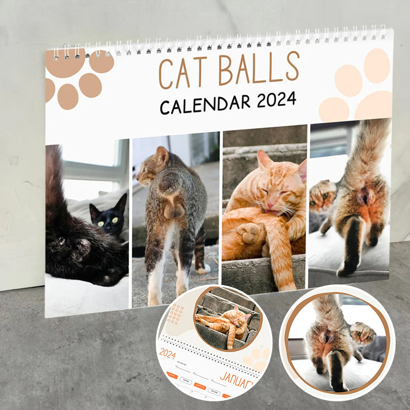 Sjov 2024 kalender med kattekugler