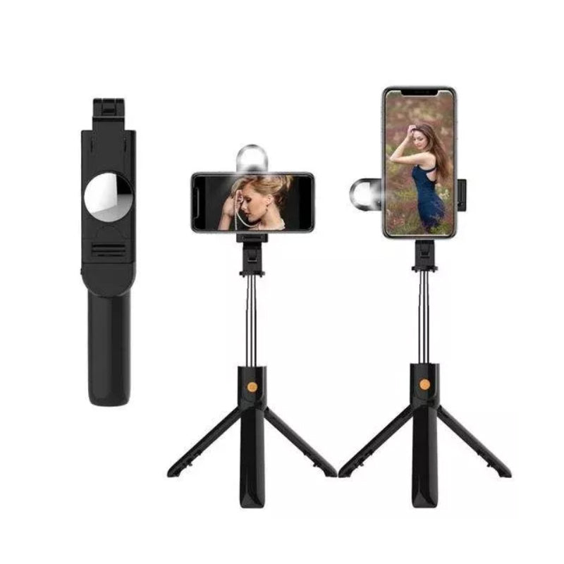 6 i 1 trådløs Bluetooth Selfie Stick m/fod