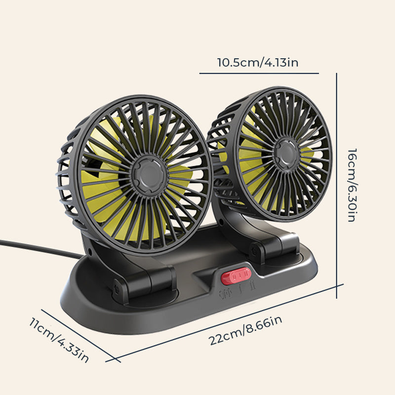 Dobbelthovedet Autoventilator